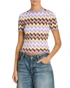 Versace Knitwear With Crewneck And Scalloped Edges In Dusty Lava
