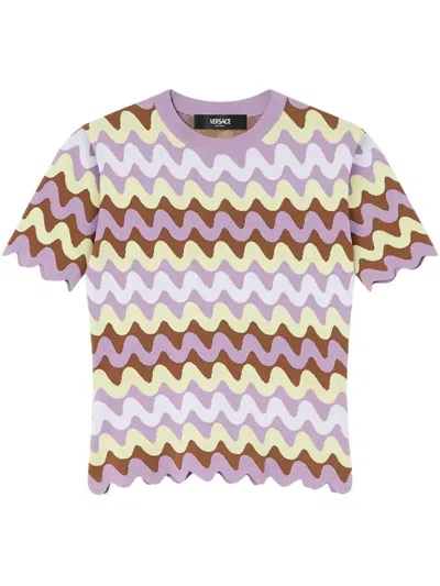 VERSACE GESTRICKTES WAVE JACQUARD-T-SHIRT