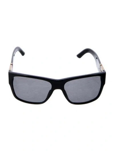 Pre-owned Versace Wayfarer Tinted Sunglasses In Black
