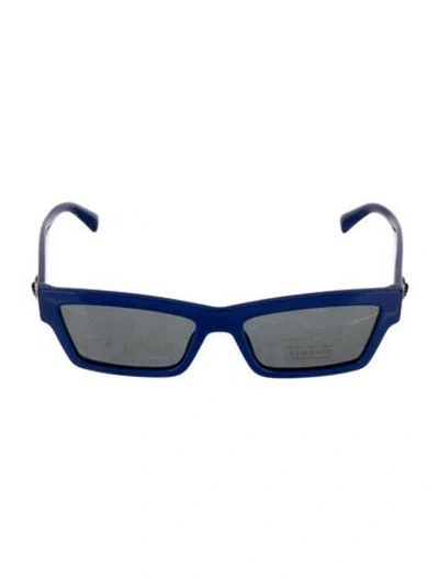 Pre-owned Versace Wayfarer Tinted Sunglasses In Blue
