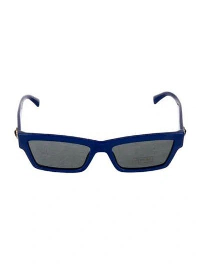 Pre-owned Versace Wayfarer Tinted Sunglasses In Blue