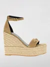 Versace Beige Wedges With Adjustable Buckle Closure And Medusa Plaque On The Front In Beige
