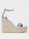 Versace Women's Medusa '95 Leather Wedge Sandals In Silver