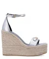 Versace 'gorgone '95' Espadrille Wedges In Silver