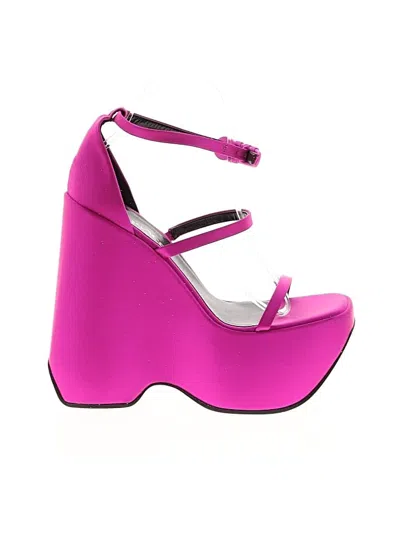 Pre-owned Versace Wedges In Pink