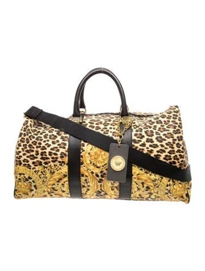 Pre-owned Versace Weekender Bag In Yellow