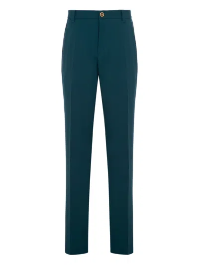 Versace Welt-pocket Trousers In Blue