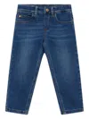 Versace Whiskering Effect Jeans In Blue