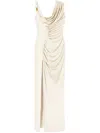 Versace Knee Length Dress Asymmetric Design In White