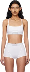 Versace White 90s Vintage Logo Ribbed Bra In 1w010-white