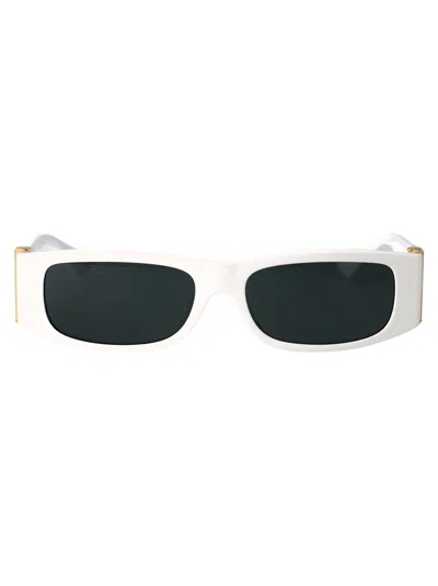 Versace White Acetate Sunglasses In Black