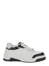 Versace White And Black Sneaker With Inserts And Chunky Sole In Leather Man In Multicolor