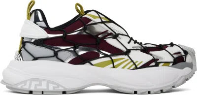 VERSACE WHITE & BURGUNDY 'VERSACE' MERCURY M_VS_03 SNEAKERS