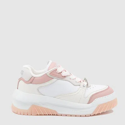Versace White And Pink Sneakers