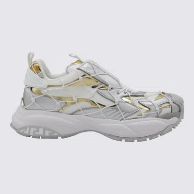 VERSACE VERSACE WHITE AND YELLOW SNEAKERS