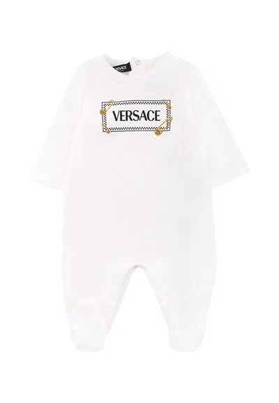 Versace White Babygrow For Baby Kids With 90 Vintage Logo