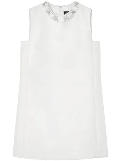 VERSACE WHITE BEADED DETAIL DRESS