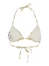 Versace White Bikini Top With All-over Chain Print In White