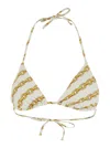 Versace Foulard Print Triangle Bikini Top In Multicolor