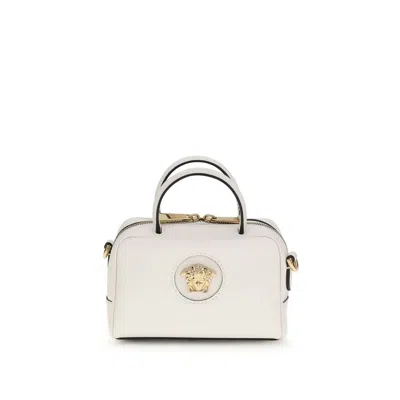 VERSACE WHITE CALF LEATHER BOS TAURUS HANDBAG