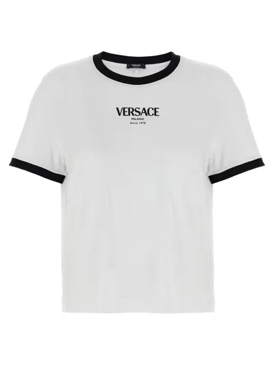 Versace White Contrasting Edges Viscose T-shirt