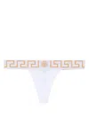 Versace White Cotton Briefs With Greek Motif  In White