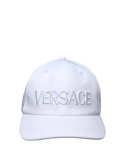 Versace White Cotton Cap