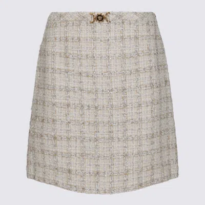 VERSACE WHITE COTTON MINI SKIRT