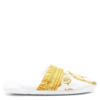 Versace White Cotton Sandals