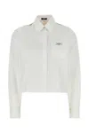 Versace White Poplin Shirt In Optical/white