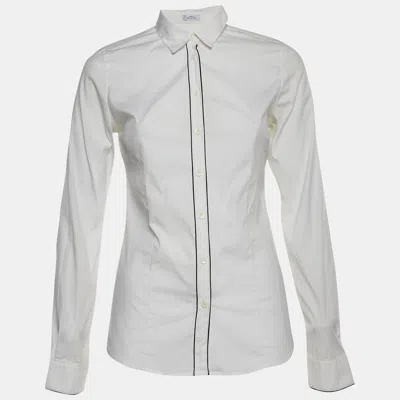 Pre-owned Versace White Cotton Stretch Tailored Shirt S
