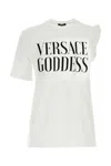 Versace Goddess-print T-shirt In White