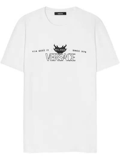 Versace White Cotton T-shirt With Print