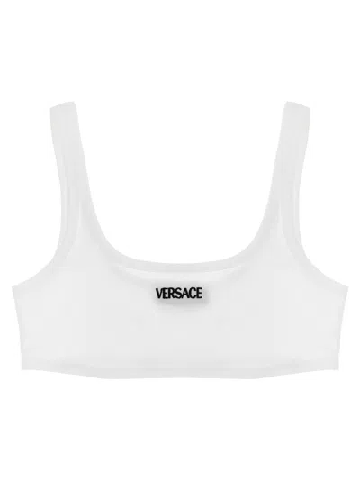 Versace ' Logo' Bra In White