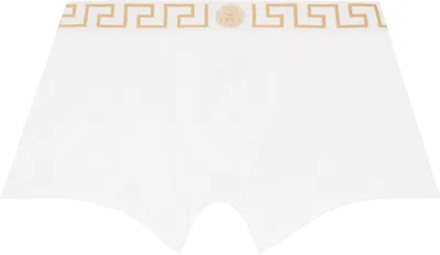 Versace White Cotton-jersey Long Boxer Briefs