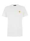 Versace White Crewneck T-shirt With Medusa Embroidery On The Front In Multi