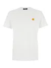 Versace White Crewneck T-shirt With Medusa Embroidery On The Front In Cotton Man