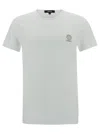 Versace White Crewneck T-shirt With Medusa Print On The Front In Cotton Stretch Man In Neutral