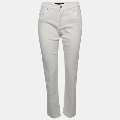 Pre-owned Versace White Denim Finn Fit Jeans M/waist 30"
