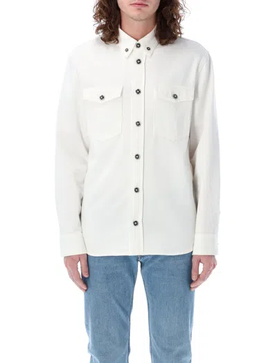 Versace White Denim Overshirt For Men