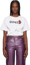 Versace Safety Pin Embroidered T-shirt In 1w000-optical White
