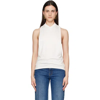 Versace White Embroidered Stretch Cotton-jersey Tank Top