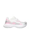 Versace White Fabric Chunky Sneakers In Multi
