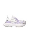 Versace White Fabric Chunky Sneakers In Multi