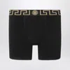 Versace Underpants Low Rise Trunk Stretch Bio Cotton Jers In Black
