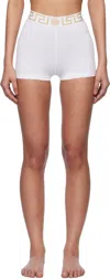 Versace Icon High-rise Greca Border Boyshorts In A1001-optical White