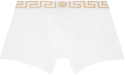 Versace Boxer Con Greca In White