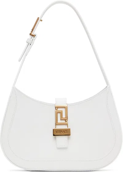 Versace White Greca Goddess Small Bag In 1w00v-optical White-