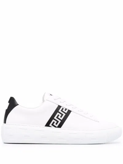 Versace White Greek Low-top Sneaker For Men