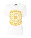Versace White Hibiscus Printed T-shirt In White